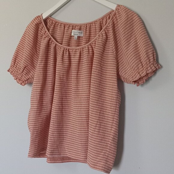 MADEWELL | Texture & Thread Stripe Peasant Top - Picture 2 of 8